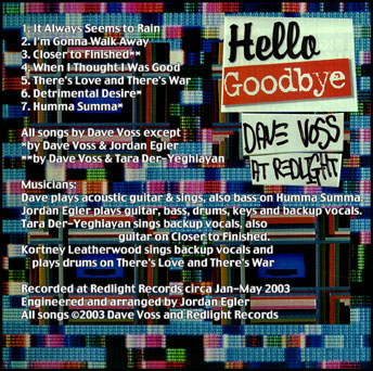 Dave Voss - Hello Goodbye back cover